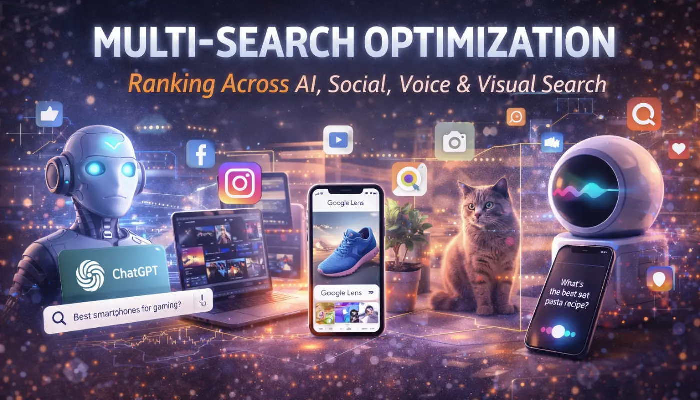 Multi-search Optimization Ranking Across Ai, Social, Voice & Visual Search